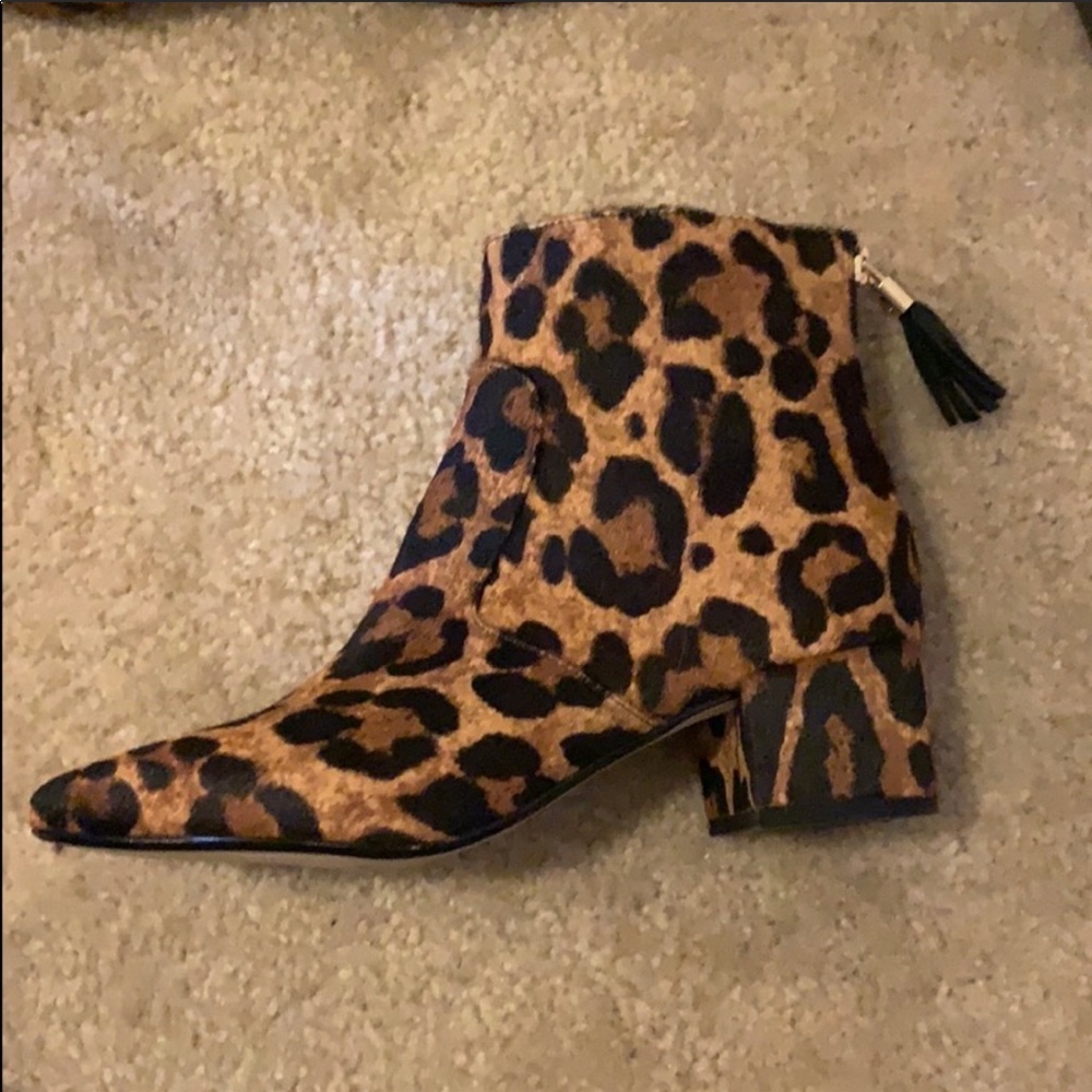 Karl Lagerfield leopard booties